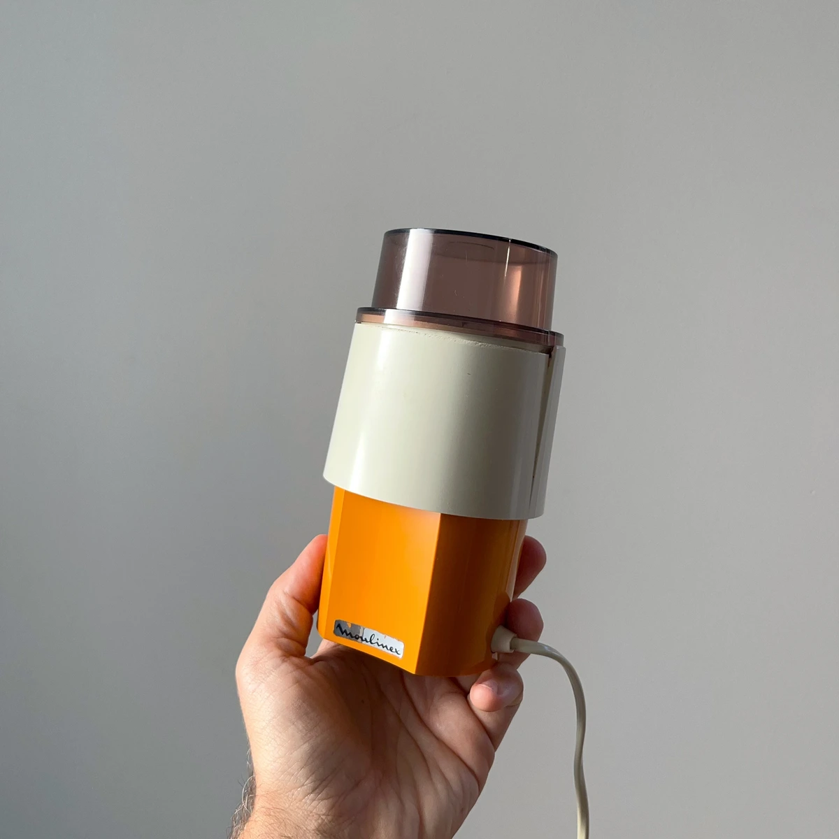 Moulin à café Moulinex orange et crème